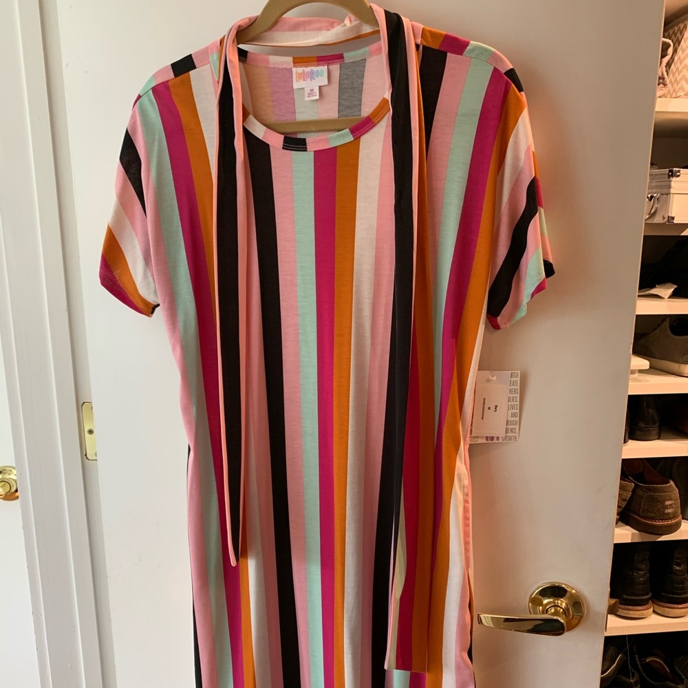 LuLaRoe multi stripe Marly dress